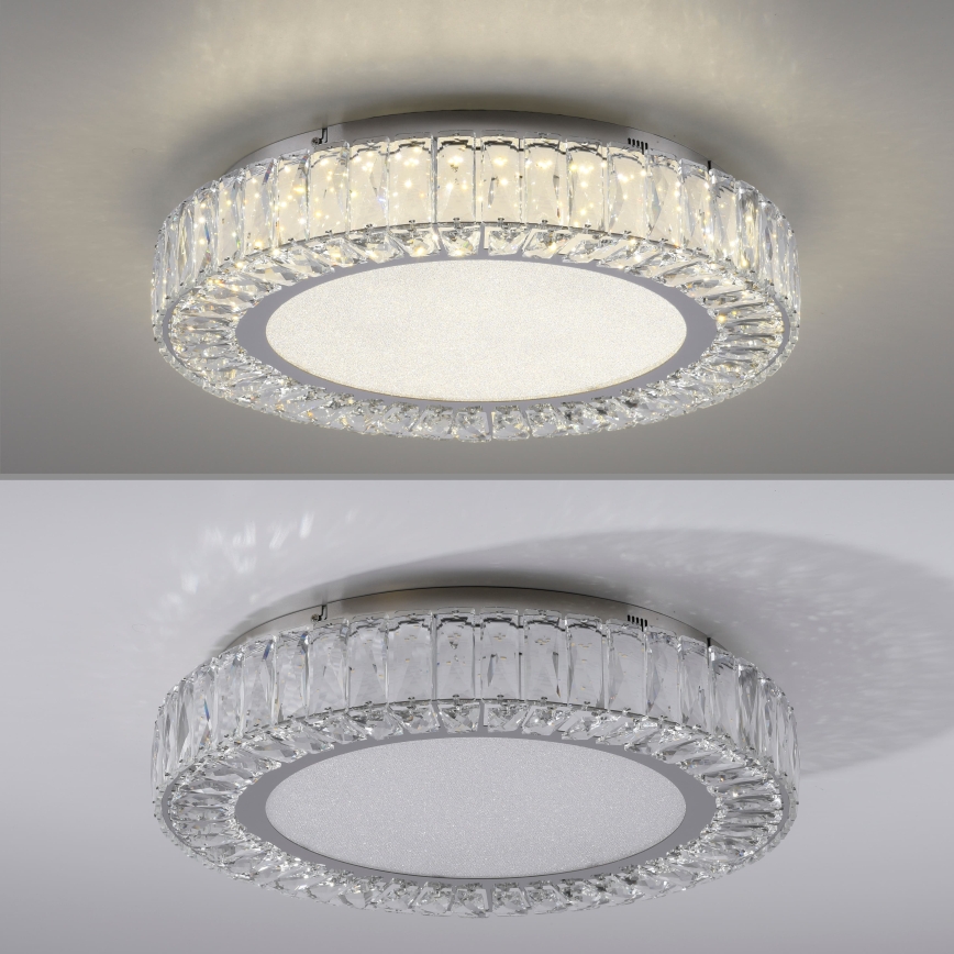 JUST LIGHT. 15222-17 - LED-plafondlamp KULUNKA LED/46W/230V Ø 50 cm glanzend chroom