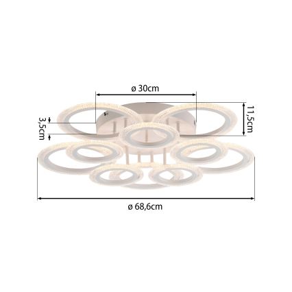 JUST LIGHT. 15268-16 - LED Plafondlamp CRYSTALLO LED/48,5W/230V Ø 68,6 cm wit