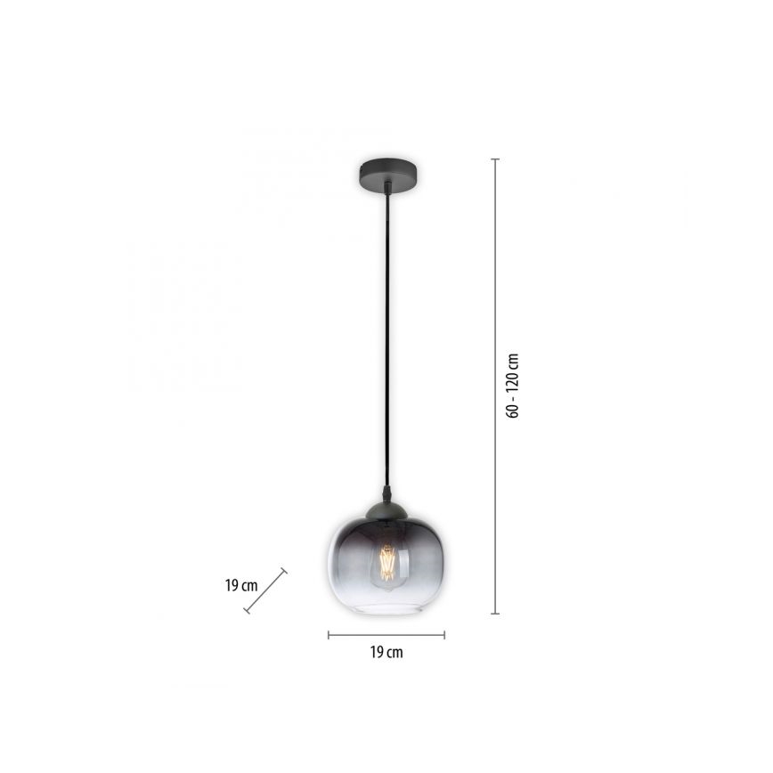 JUST LIGHT. 15420-18 - Hanglamp aan een koord ZEA 1xE27/25W/230V zwart