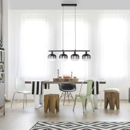 JUST LIGHT. 15421-18 - Hanglamp aan een koord ZEA 4xE14/25W/230V zwart