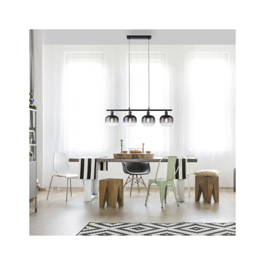 JUST LIGHT. 15421-18 - Hanglamp aan een koord ZEA 4xE14/25W/230V zwart