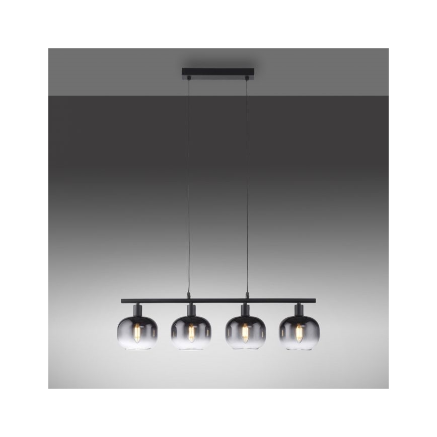 JUST LIGHT. 15421-18 - Hanglamp aan een koord ZEA 4xE14/25W/230V zwart