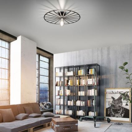 JUST LIGHT. 15636-18 - Plafondlamp SPIKE 1xE27/40W/230V diameter 50 cm zwart