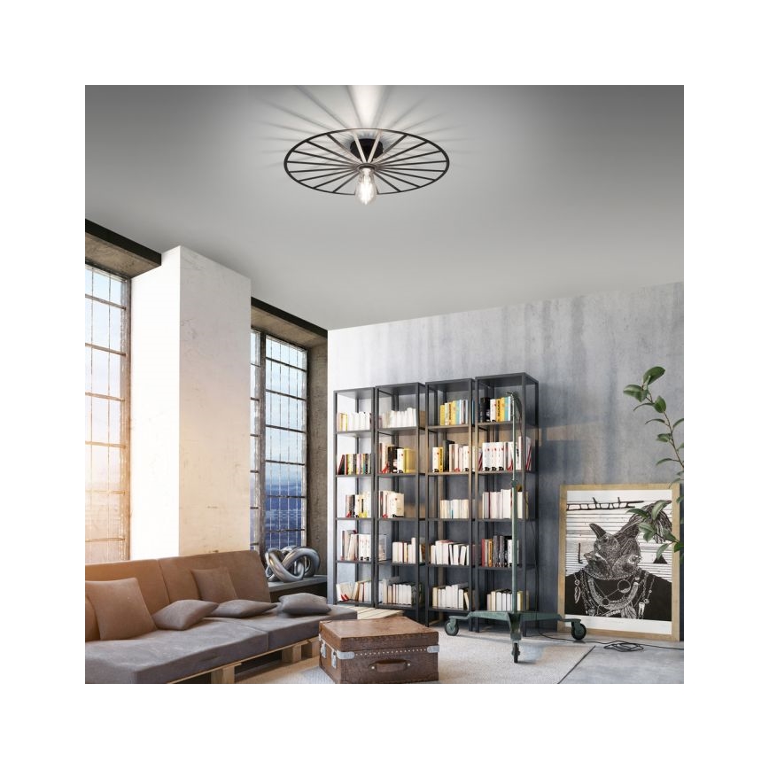 JUST LIGHT. 15636-18 - Plafondlamp SPIKE 1xE27/40W/230V diameter 50 cm zwart