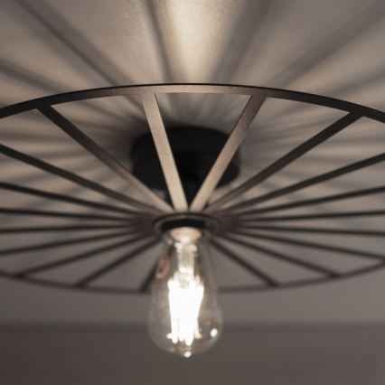 JUST LIGHT. 15636-18 - Plafondlamp SPIKE 1xE27/40W/230V diameter 50 cm zwart