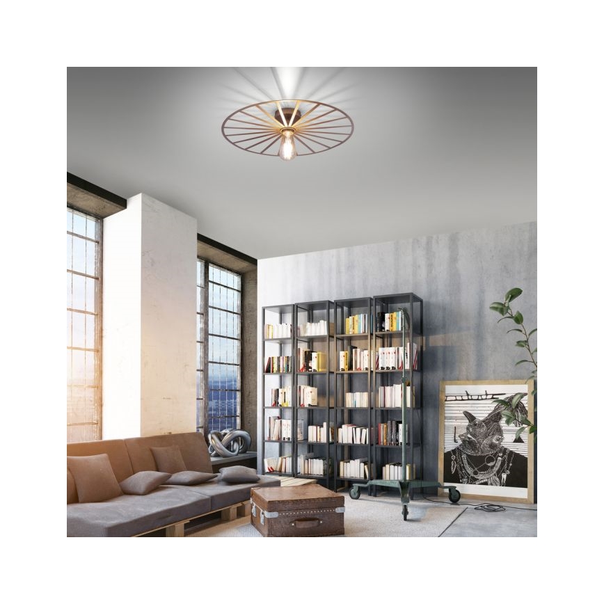 JUST LIGHT. 15636-60 - Plafondlamp SPIKE 1xE27/40W/230V diameter 50 cm messing
