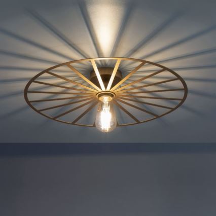 JUST LIGHT. 15636-60 - Plafondlamp SPIKE 1xE27/40W/230V diameter 50 cm messing