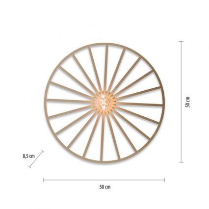 JUST LIGHT. 15636-60 - Plafondlamp SPIKE 1xE27/40W/230V diameter 50 cm messing