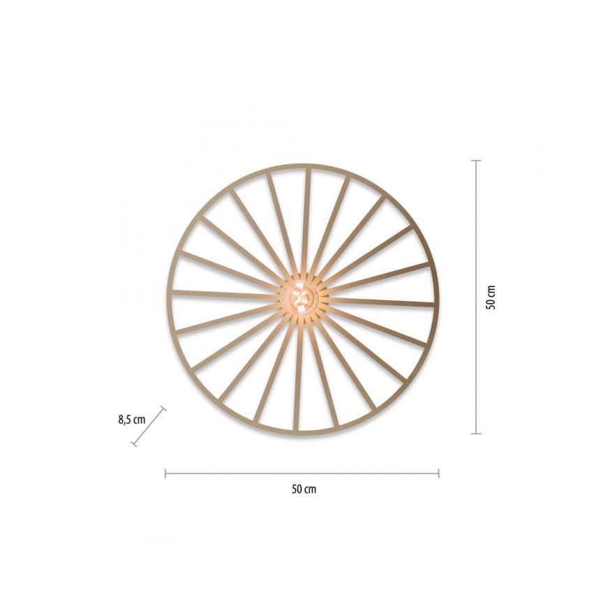 JUST LIGHT. 15636-60 - Plafondlamp SPIKE 1xE27/40W/230V diameter 50 cm messing