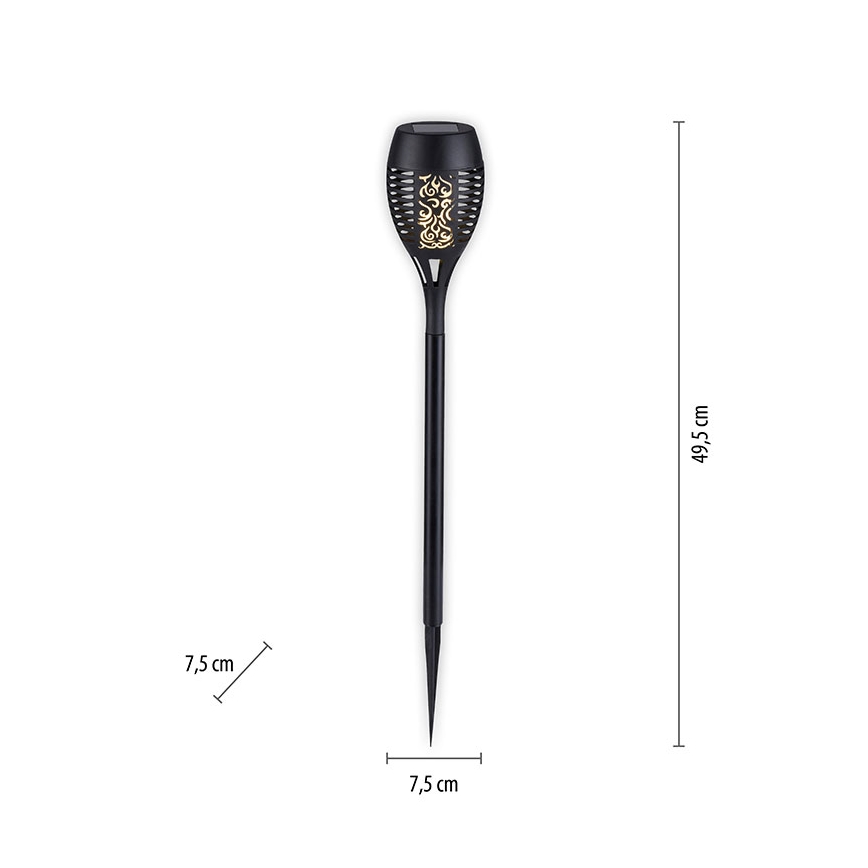 JUST LIGHT. 19106-18-3 - SET 3x LED Solar lamp FACKEL LED/0,24W/3,7V IP44 zwart