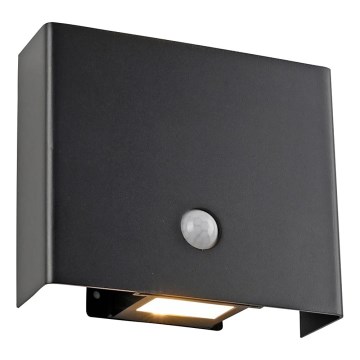 JUST LIGHT. 19471-18 - LED Wandlamp voor buiten met sensor AMIN 2xLED/1,25W/3,7V 4400mAh IP44 zwart