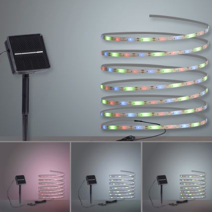 JUST LIGHT. 19971-18 - LED RGB-zonnestrip TEANIA LED/3,7V 5 m 1200 mAh IP44 zwart