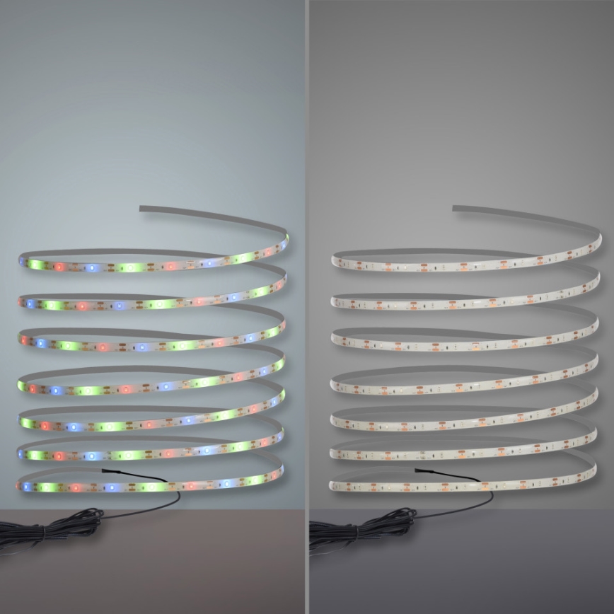 JUST LIGHT. 19971-18 - LED RGB-zonnestrip TEANIA LED/3,7V 5 m 1200 mAh IP44 zwart