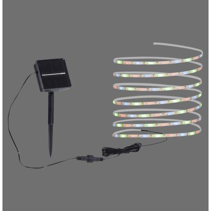 JUST LIGHT. 19971-18 - LED RGB-zonnestrip TEANIA LED/3,7V 5 m 1200 mAh IP44 zwart