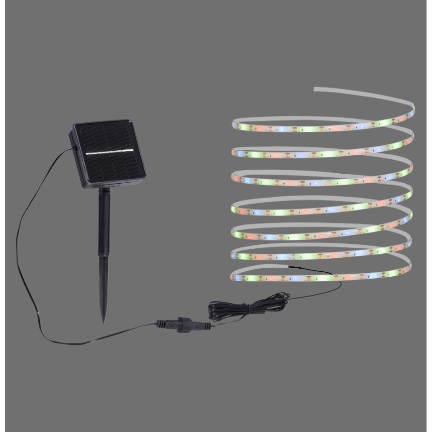 JUST LIGHT. 19971-18 - LED RGB-zonnestrip TEANIA LED/3,7V 5 m 1200 mAh IP44 zwart