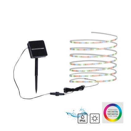 JUST LIGHT. 19971-18 - LED RGB-zonnestrip TEANIA LED/3,7V 5 m 1200 mAh IP44 zwart