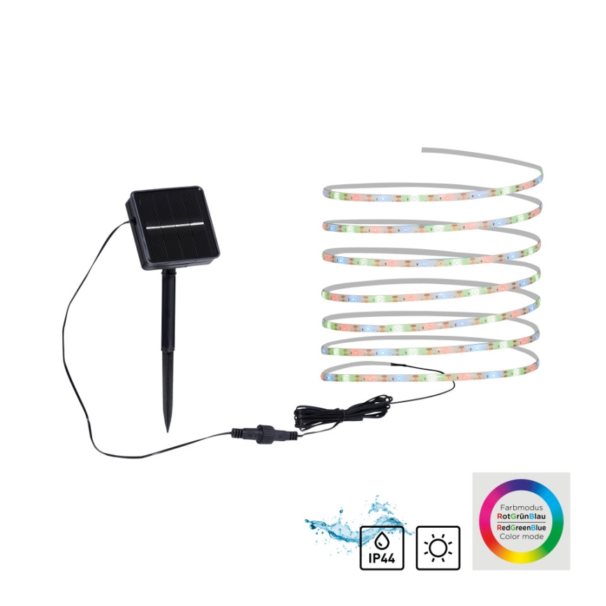 JUST LIGHT. 19971-18 - LED RGB-zonnestrip TEANIA LED/3,7V 5 m 1200 mAh IP44 zwart