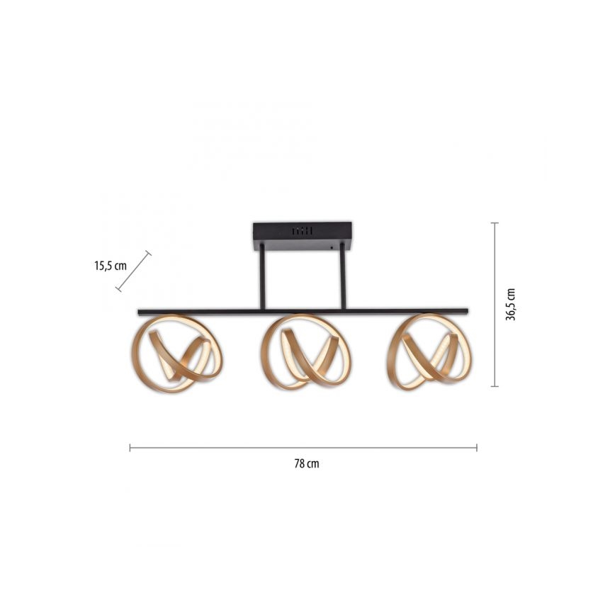 JUST LIGHT. 6245-18 - Dimbare LED bevestigde hanglamp LOOP 3xLED/11W/230V 2700-5000K + afstandsbediening