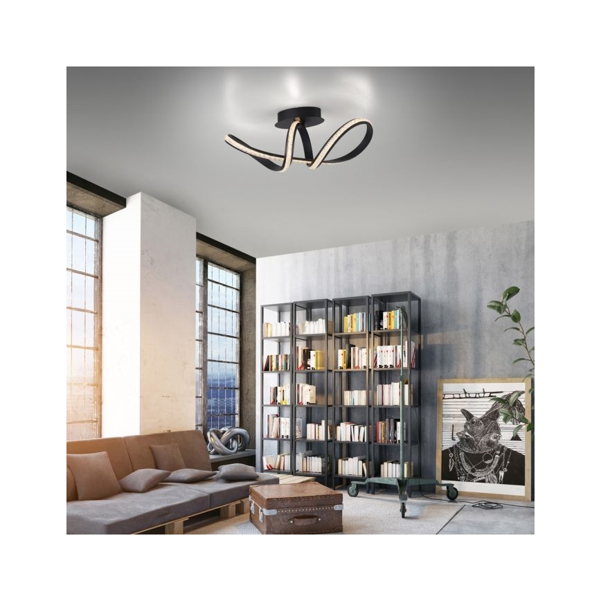JUST LIGHT. 8475-18 - Dimbare LED bevestigde hanglamp BRILLA LED/29W/230V zwart