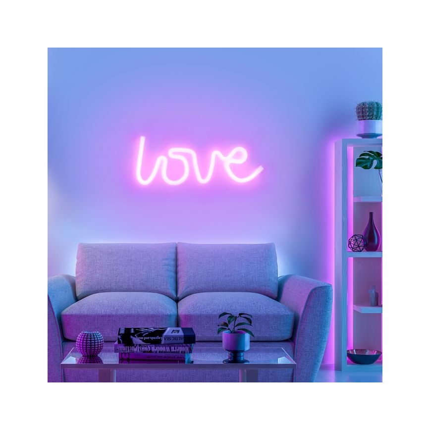 JUST LIGHT. 85021-87 - LED Neon-wanddecoratie NEON LED/6,5W/5V Love