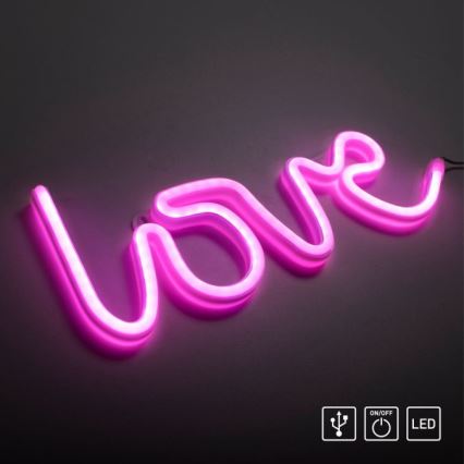 JUST LIGHT. 85021-87 - LED Neon-wanddecoratie NEON LED/6,5W/5V Love