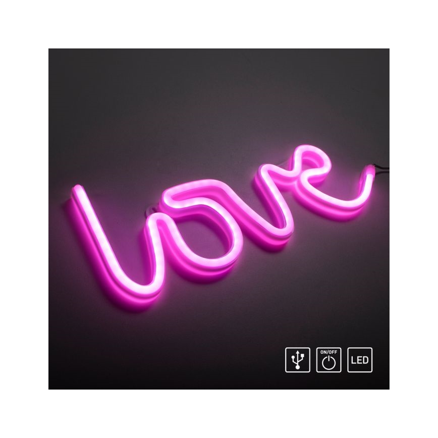 JUST LIGHT. 85021-87 - LED Neon-wanddecoratie NEON LED/6,5W/5V Love