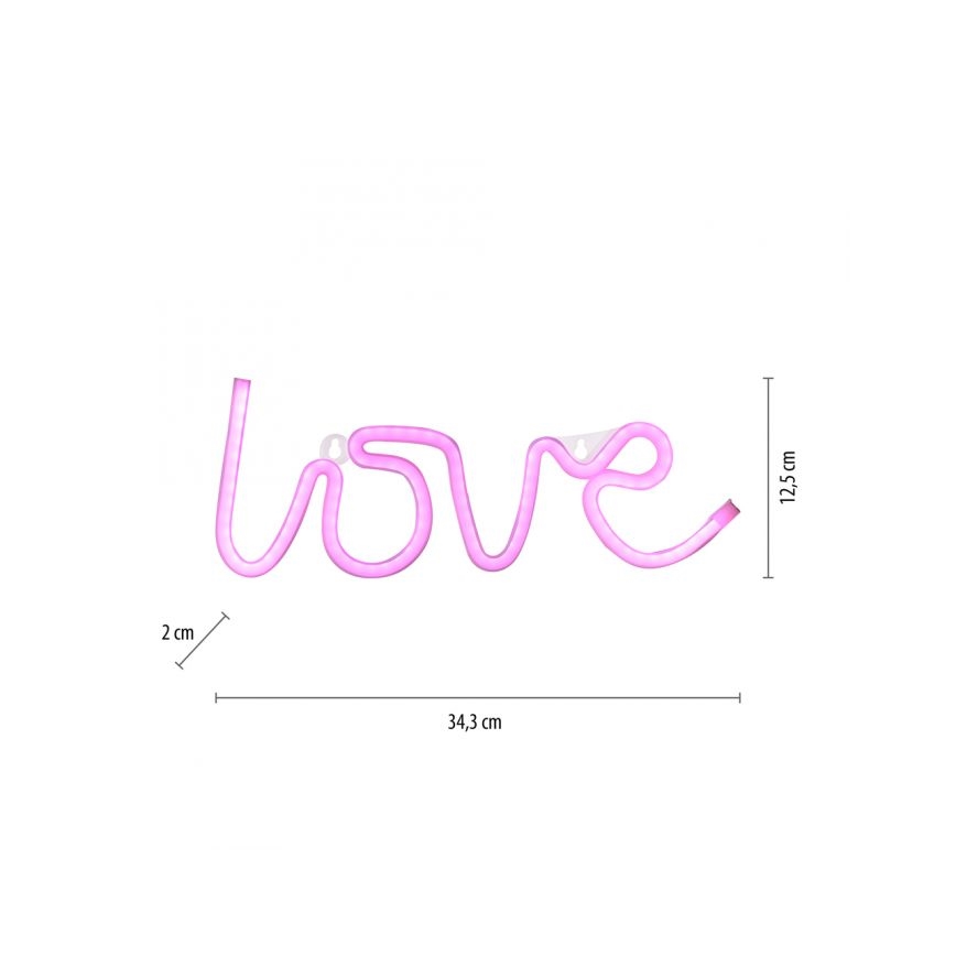 JUST LIGHT. 85021-87 - LED Neon-wanddecoratie NEON LED/6,5W/5V Love