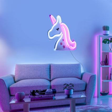JUST LIGHT. 85025-70 - LED Neon-wanddecoratie NEON LED/6,5W/5V eenhoorn