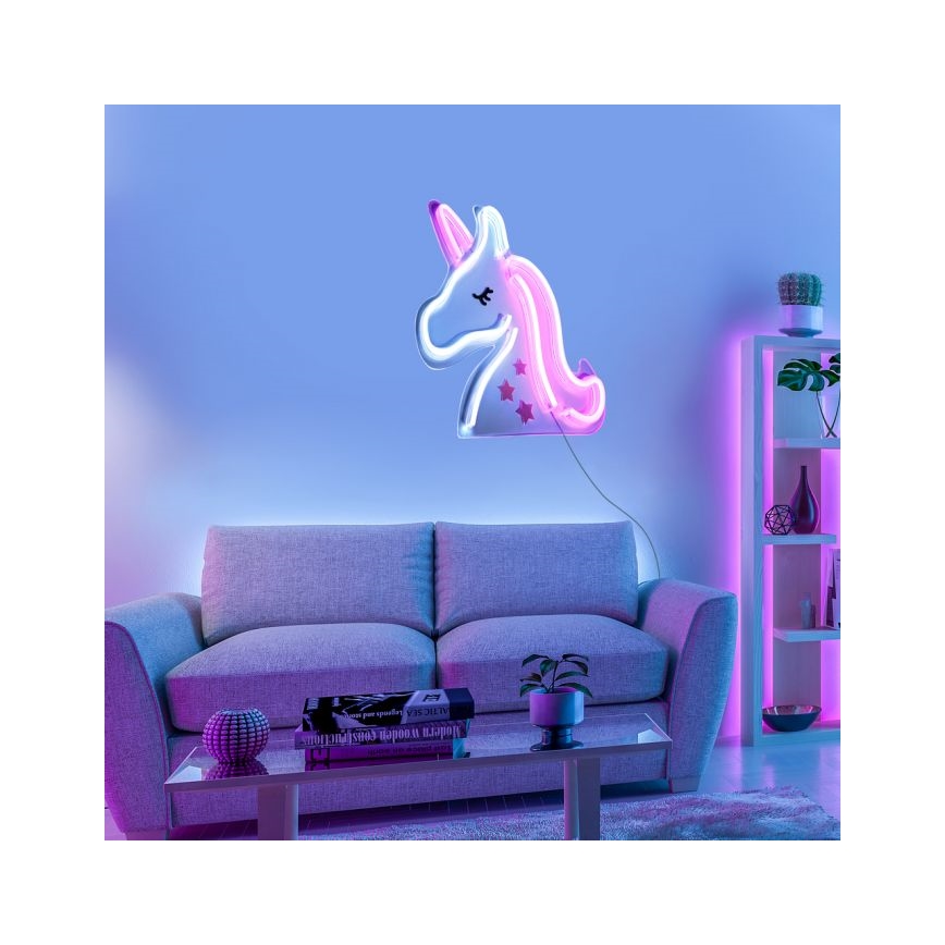 JUST LIGHT. 85025-70 - LED Neon-wanddecoratie NEON LED/6,5W/5V eenhoorn