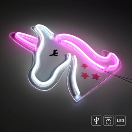 JUST LIGHT. 85025-70 - LED Neon-wanddecoratie NEON LED/6,5W/5V eenhoorn
