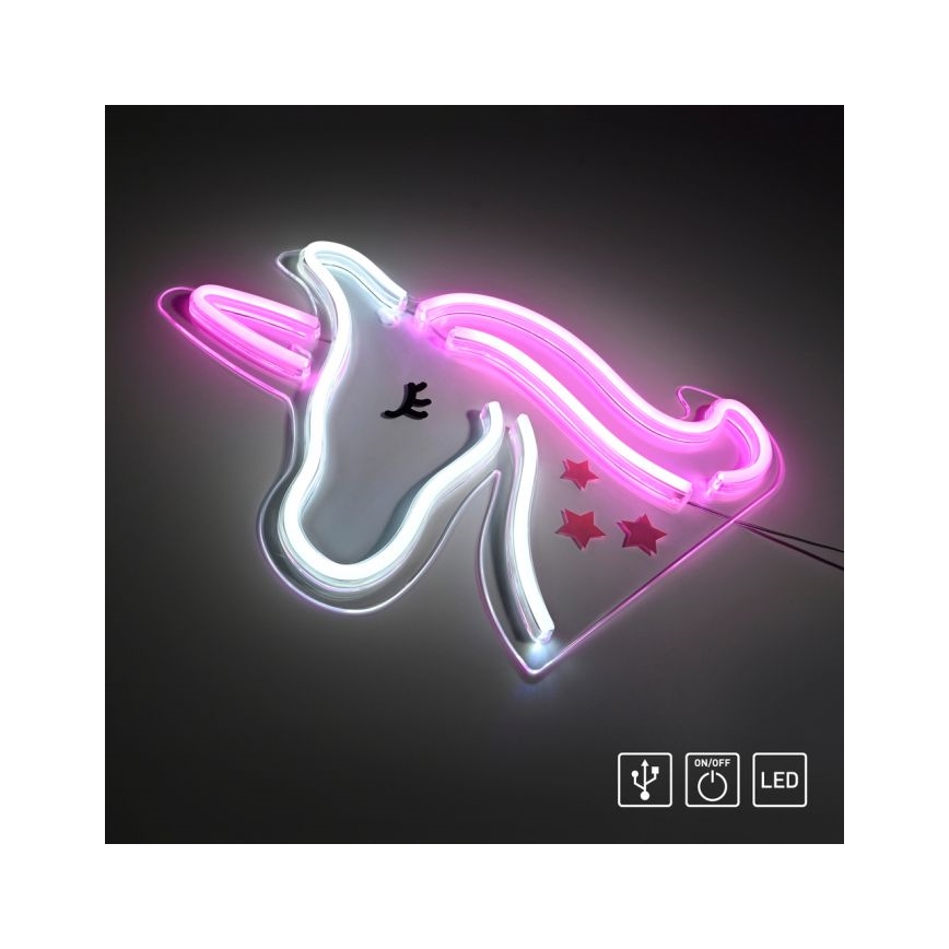 JUST LIGHT. 85025-70 - LED Neon-wanddecoratie NEON LED/6,5W/5V eenhoorn
