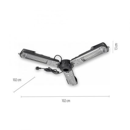 JUST LIGHT. 99513-18 - Verwarmingselement voor buiten GLOW 3x650W/1300W/2000W/230V IP34