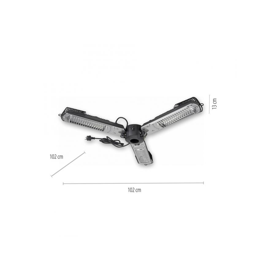JUST LIGHT. 99513-18 - Verwarmingselement voor buiten GLOW 3x650W/1300W/2000W/230V IP34