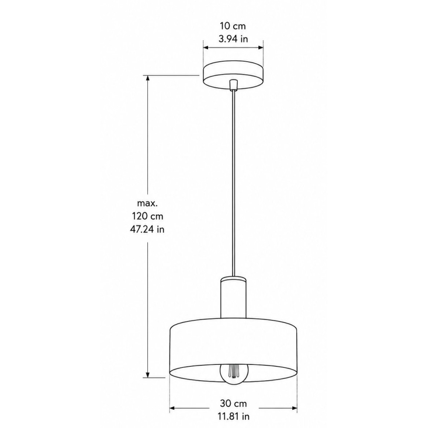 Kabelhanglamp HAKI 1xE27/60W/230V goud/zwart