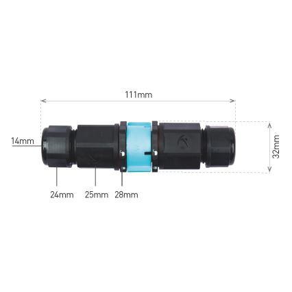 Kabelkoppeling CTL 250V/16A IP68 3x2,5 mm²