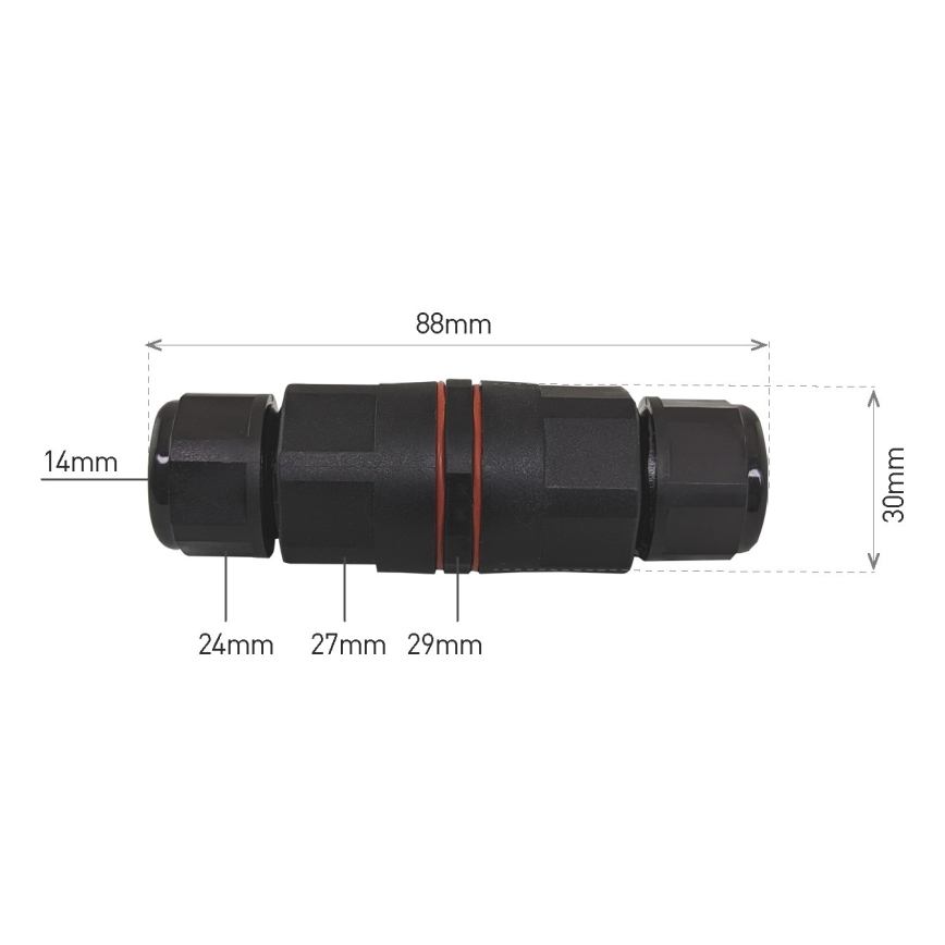 Kabelkoppeling CWF 250V/16A IP68 3x2,5 mm²