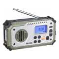 Kampeerradio met handdynamo, zonnepaneel en LED-zaklamp met powerbankfunctie 5V/3xAAA/2000 mAh IPX4 groen