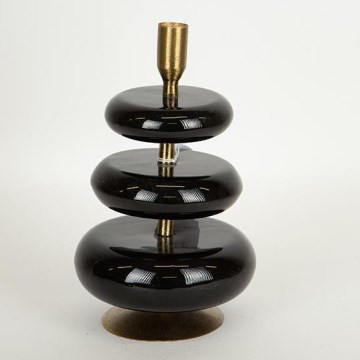 Kandelaar 23x15 cm zwart/goud