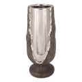 Kandelaar 25 x 11 cm, zilver/bruin
