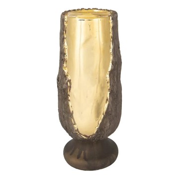 Kandelaar 25x11 cm goud/bruin