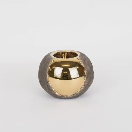 Kandelaar 7,5x10,5 cm goud/bruin