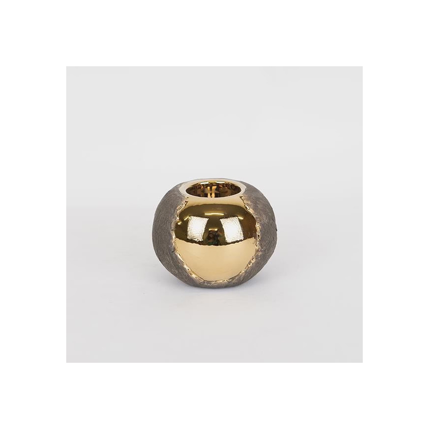 Kandelaar 7,5x10,5 cm goud/bruin