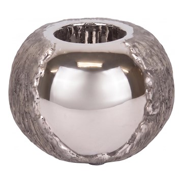 Kandelaar 7,5x10,5 cm zilver/bruin