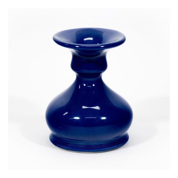Kandelaar van keramiek 8,5 cm donkerblauw