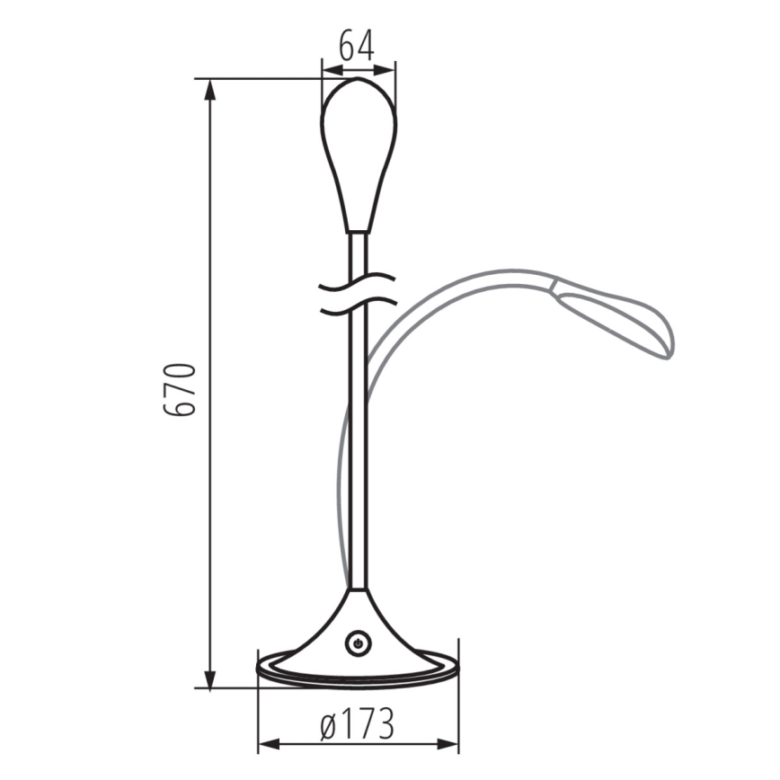 LED Dimbaar flexibel tafellamp FRANCO LED/6,8W/230V zwart