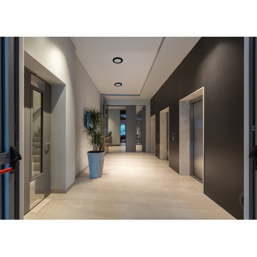 LED Plafond/Hangende plafondverlichting met bewegingssensor 2in1 ERGA LED/17W/230V 3000/4000/6500K zwart