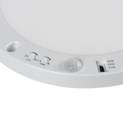 LED Plafond/Hangende plafondverlichting met bewegingssensor 2in1 ERGA LED/17W/230V 3000/4000/6500K wit