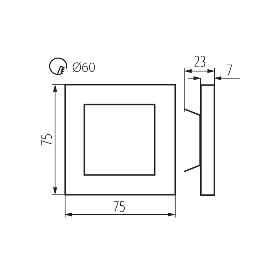 LED-wandlamp voor trapverlichting APUS LED/0,8W/12V 4000K inclusief montagedoos