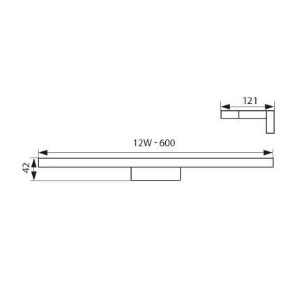 LED Badkamerspiegelverlichting ASTEN LED/12W/230V IP44 glanzend chroom