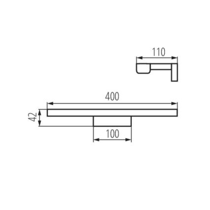 LED Badkamerspiegelverlichting ASTEN LED/8W/230V IP44 zwart ​